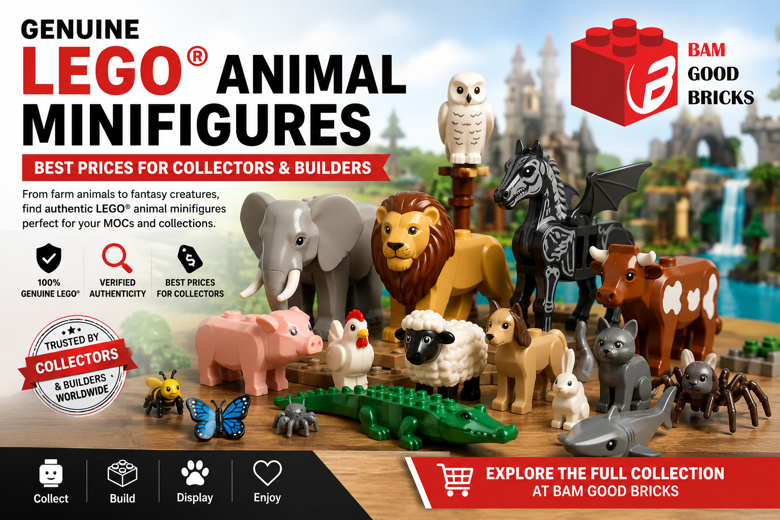 Genuine LEGO® Animal Minifigures Best Prices for Collectors & Builders