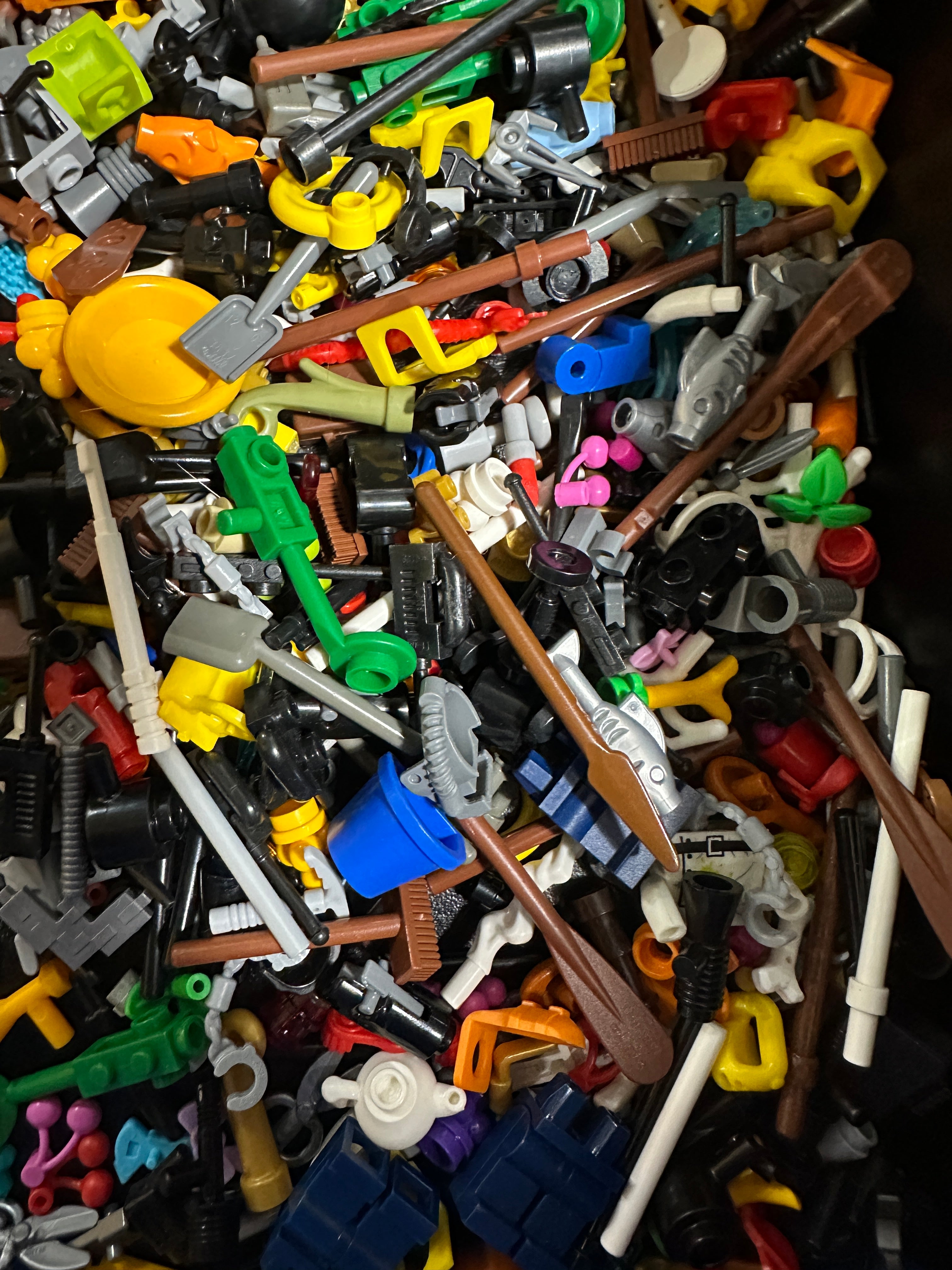 Preowned Bulk LEGO® Minifigure Accessories, Tools, Weapons, Handheld Items