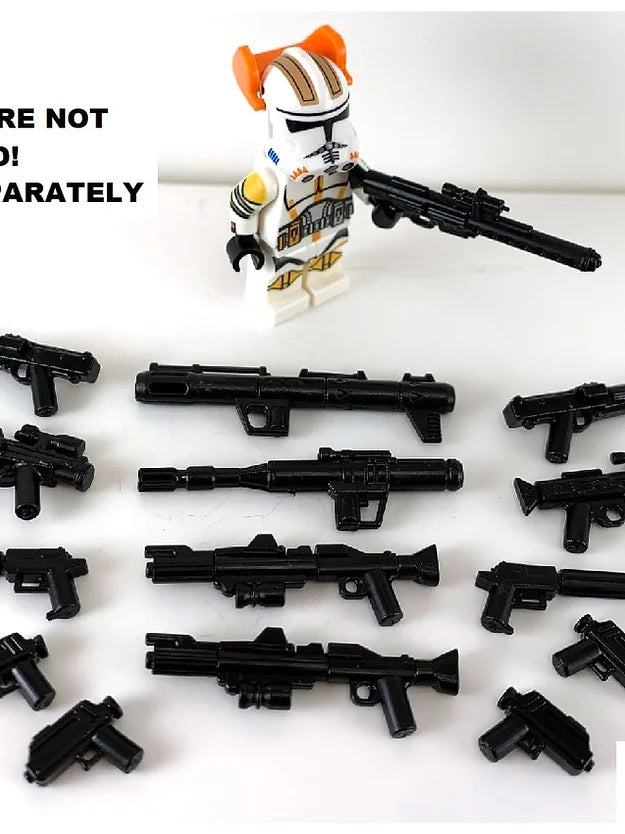 Big Kid Brix Custom LEGO® Minifigure Accessories – Trooper Blaster Weapons Pack - Black