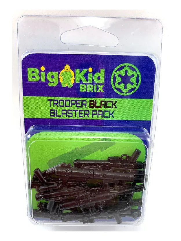 Big Kid Brix Custom LEGO® Minifigure Accessories – Trooper Blaster Weapons Pack - Black