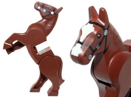 LEGO® Minifigure Animals – Horse, Movable Legs with Black Eyes and Bridle 10352c01pb01