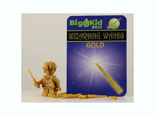 Big Kid Brix Custom LEGO® Minifigure Accessories – Wizarding Wands Pack - Gold