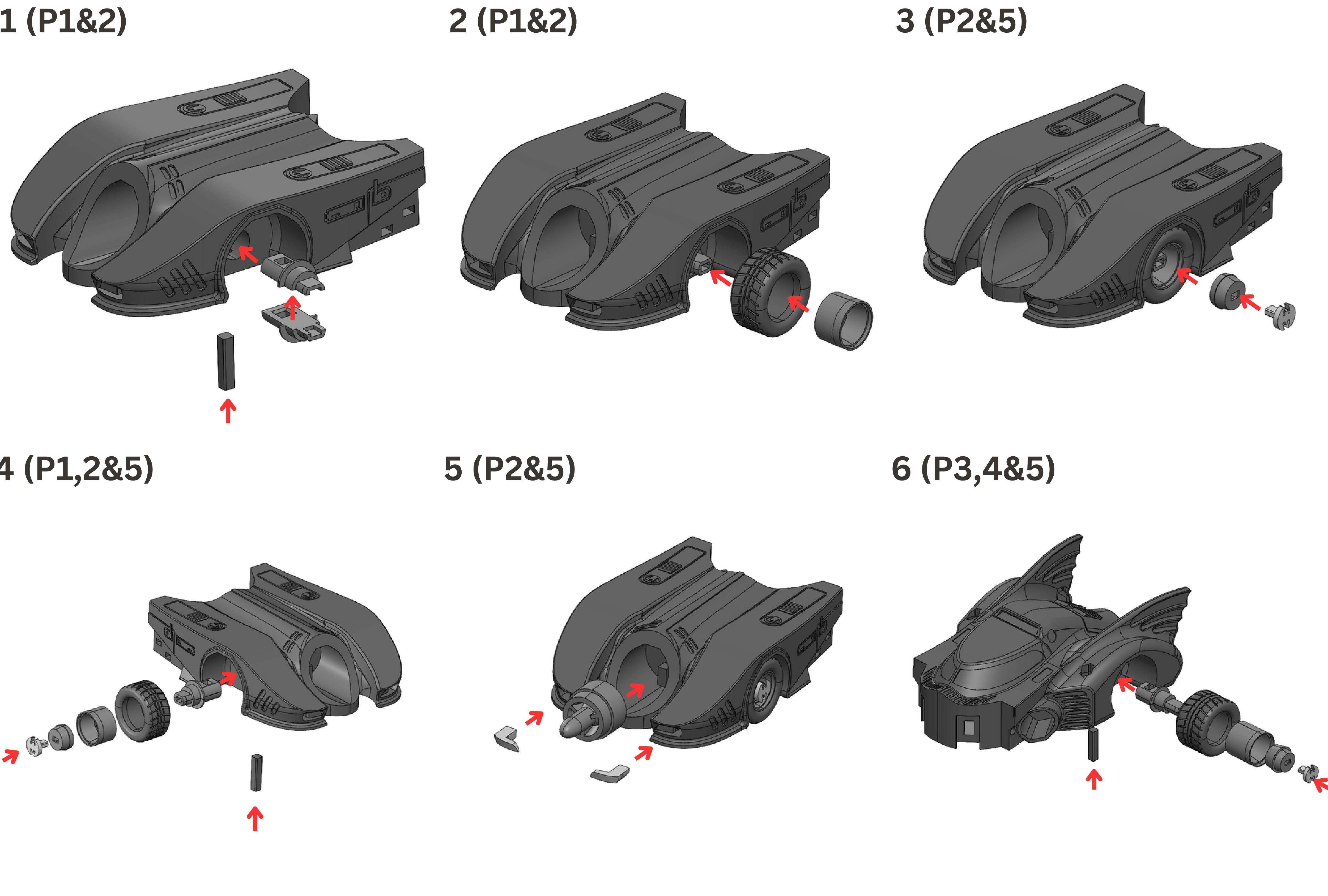 3D Printed 1989 DC Comics Batmobile Building Kit