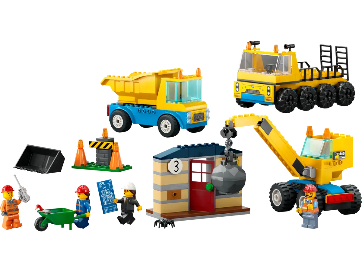 LEGO® Town 60391 Construction Trucks and Wrecking Ball Crane Building Kit