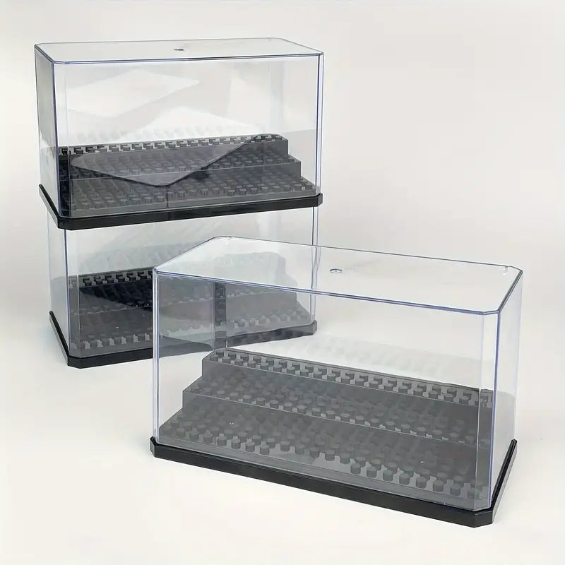 3 Level Mini Figure Display Case Grey