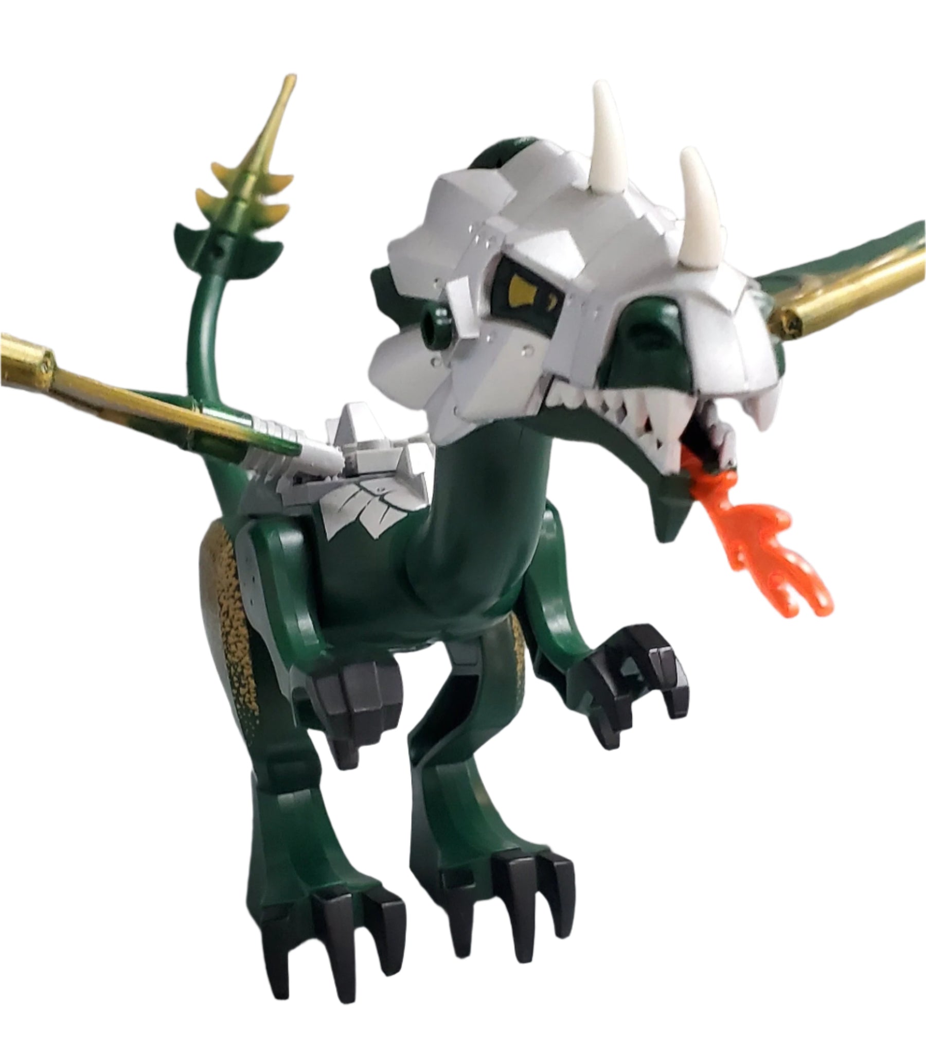 LEGO® Minifigure Animals – Dragon03 Dragon, Fantasy Era, Dark Green Head with Armor