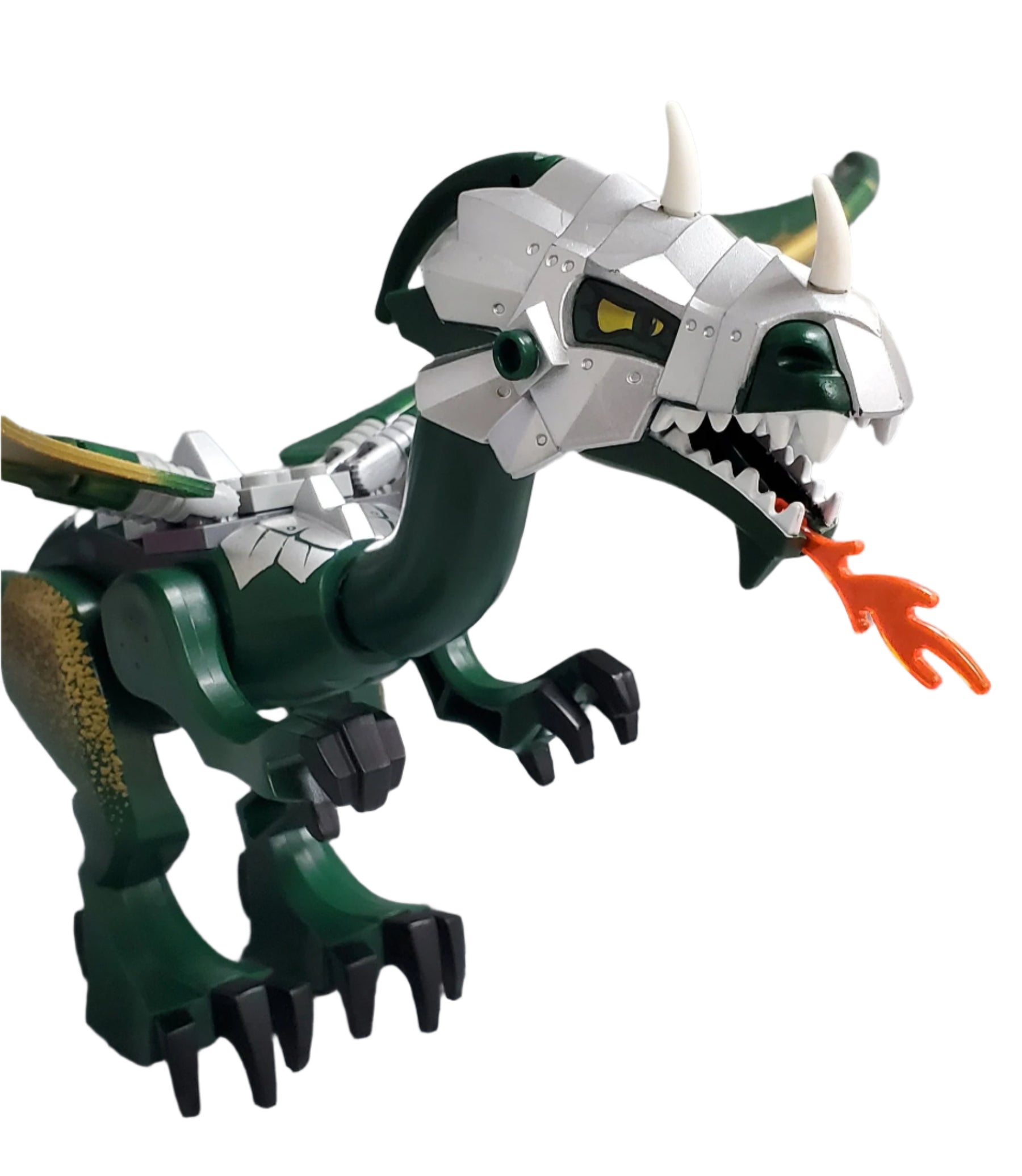 LEGO® Minifigure Animals – Dragon03 Dragon, Fantasy Era, Dark Green Head with Armor
