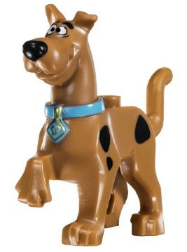 LEGO® Minifigure Animals – Dog, Great Dane Scooby-Doo Walking with Medium Azure Collar Pattern 21042pb01c01
