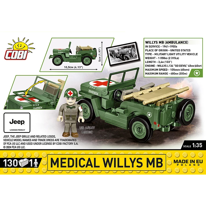 COBI™ Jeep Medical Willys MB Vehicle Set# 2295
