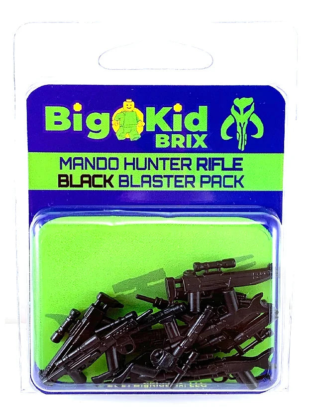 Big Kid Brix Custom LEGO® Minifigure Accessories – Mando Hunter Rifles Blaster Pack - Black