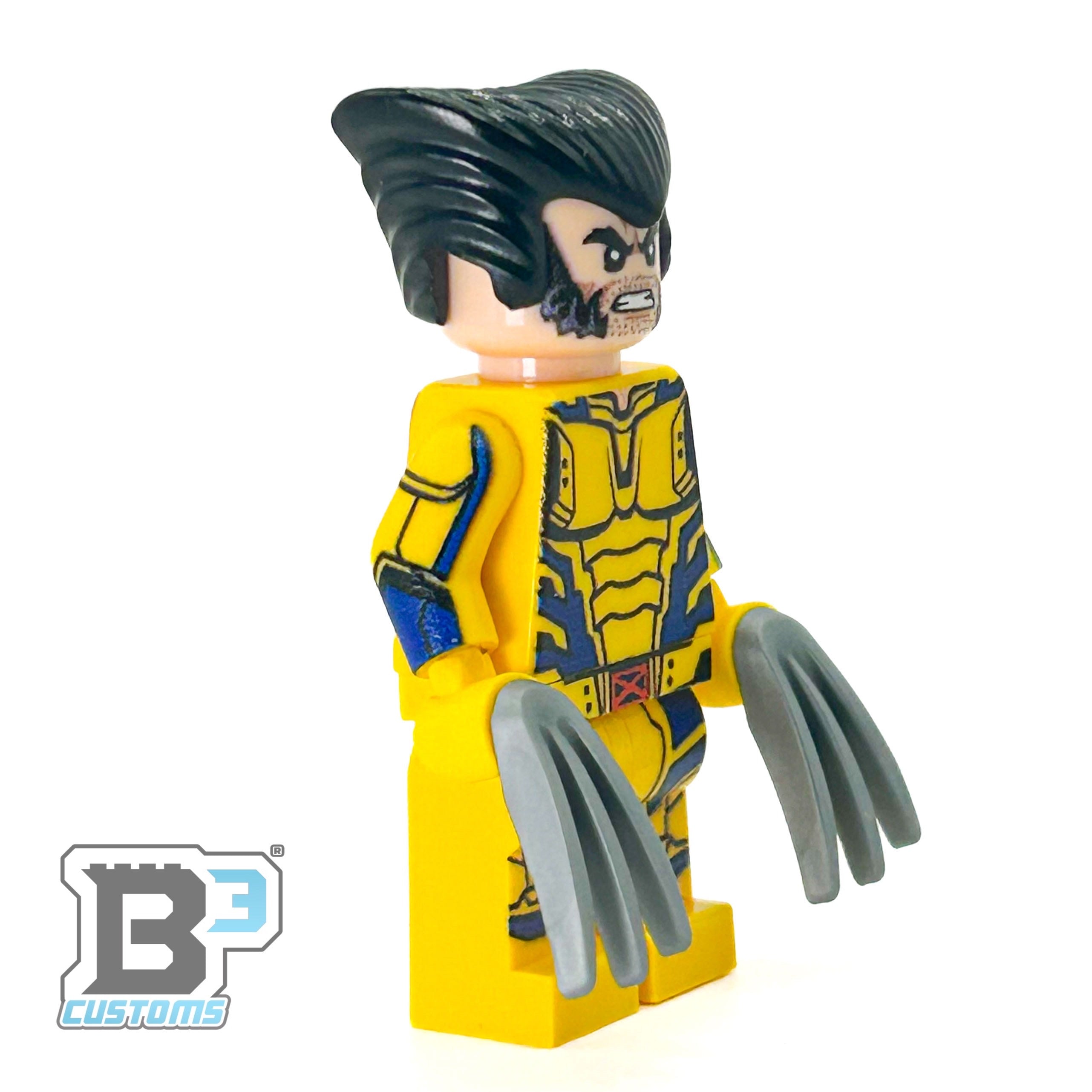 Custom Wolverine Minifig made using LEGO parts - B3 Customs