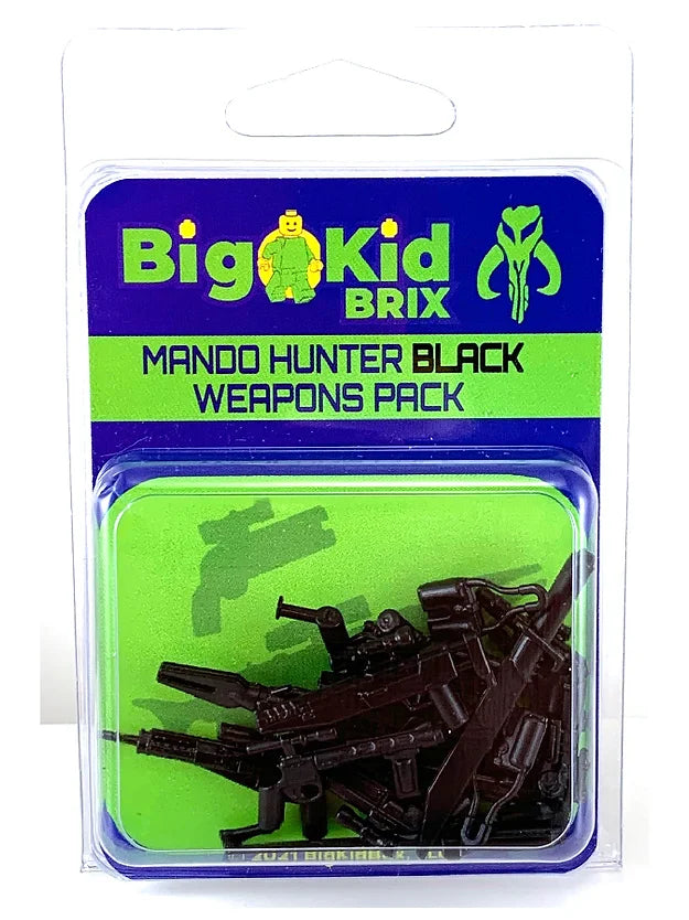 Big Kid Brix Custom LEGO® Minifigure Accessories – Mando Hunter Weapons Pack - Black