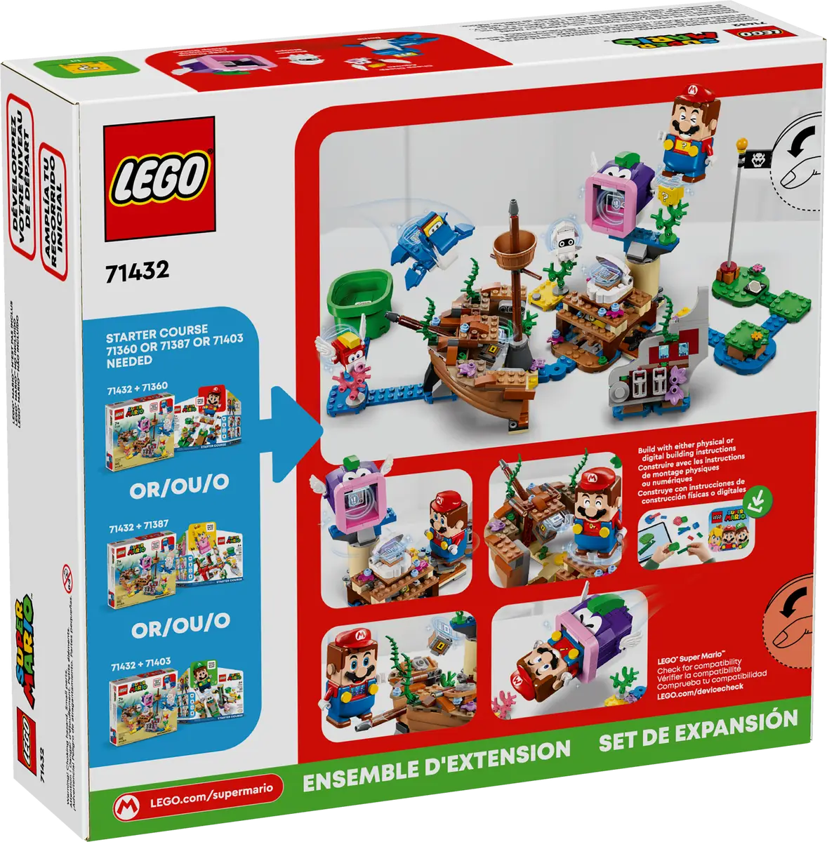 LEGO® Super Mario 71432 - Dorrie's Sunken Shipwreck Adventure Expansion Set Preowned Building Kit