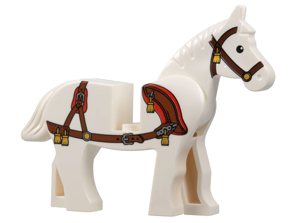 LEGO® 4493c01pb08 Horse with Black Eyes, White Pupils, Dark Brown Brid