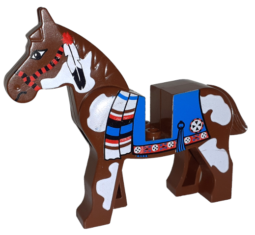 LEGO® Horse with Blue Blanket, Right Side Red Circle Pattern 4493c01px2