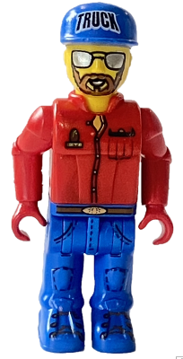 Preowned LEGO® Minifigure – 4 Juniors 4j001 Truck Driver w/Brown Beard & Mirror Sunglasses