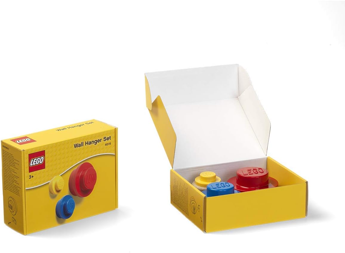 LEGO® Wall Hanger Set 3-Piece Coat Hooks Red Blue Yellow