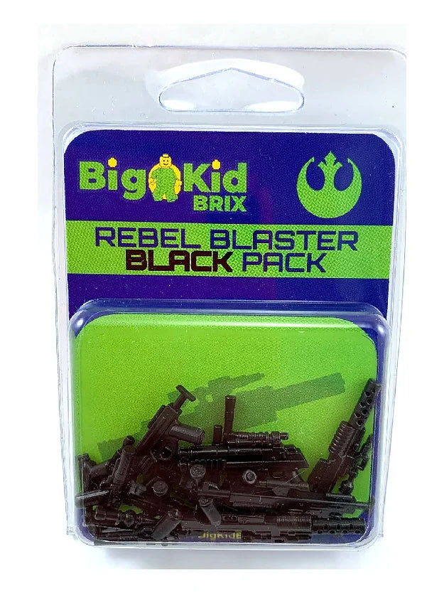 Big Kid Brix Custom LEGO® Minifigure Accessories – Rebel Blaster Weapons Pack - Black
