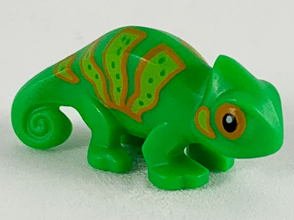 LEGO® Minifigure Animals – Chameleon with Lime and Orange Stripes Pattern 57763pb01