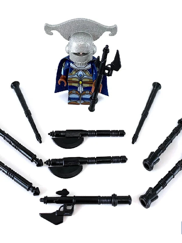 Big Kid Brix Custom LEGO® Minifigure Accessories – Royal Guard Weapons Pack - Black