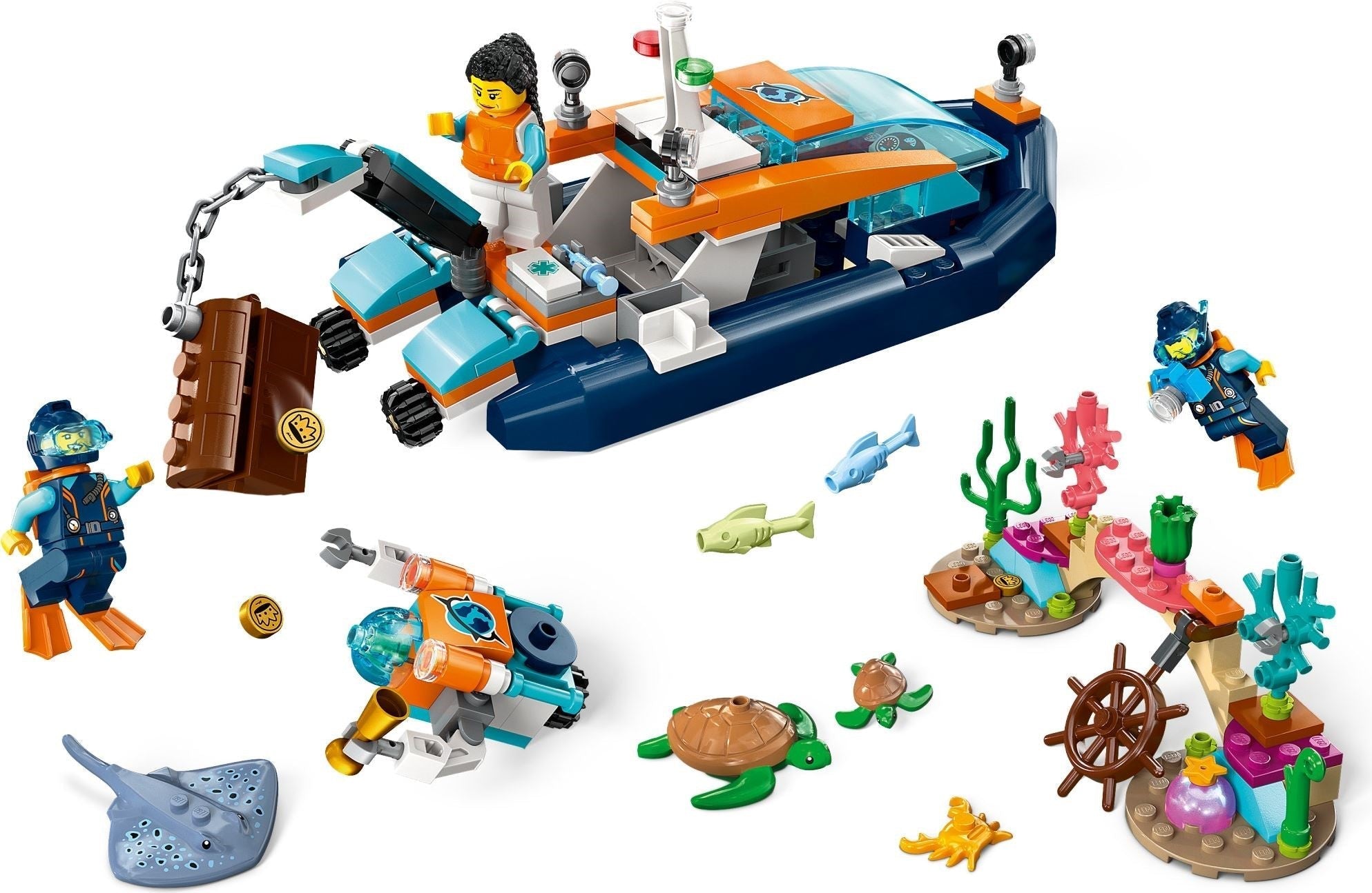 LEGO® Town 60377 Explorer Diving Boat Building Kit