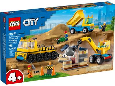 LEGO® Town 60391 Construction Trucks and Wrecking Ball Crane Building Kit