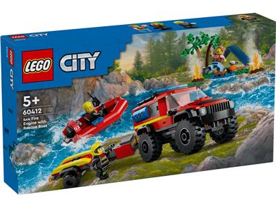 LEGO® City 60412 4x4 Fire Truck with Rescue Boat Building Kit