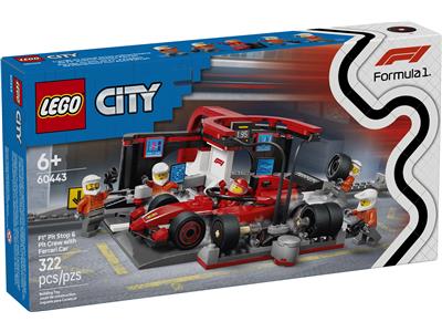 LEGO® City 60443 - F1 Pit Stop & Pit Crew with Ferrari Car Preowned Building Kit