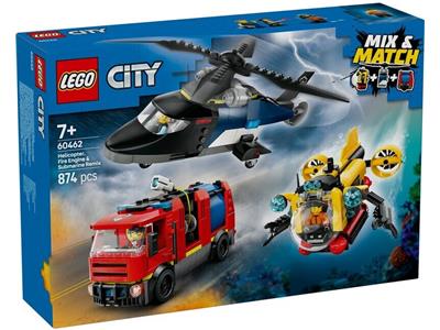 LEGO® City 60462 -Helicopter, Fire Truck & Submarine Remix Preowned Building Kit