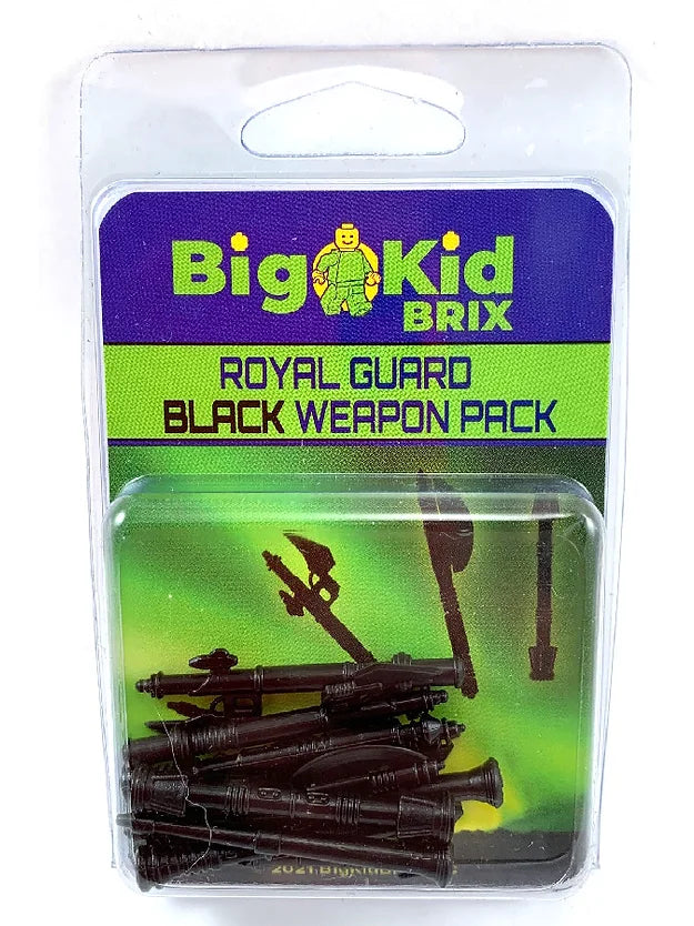 Big Kid Brix Custom LEGO® Minifigure Accessories – Royal Guard Weapons Pack - Black