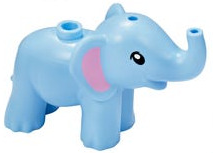 LEGO® 67153pb01 Elephant, Friends Style, Baby with Black Eyes and Bright Pink Inner Ears Pattern