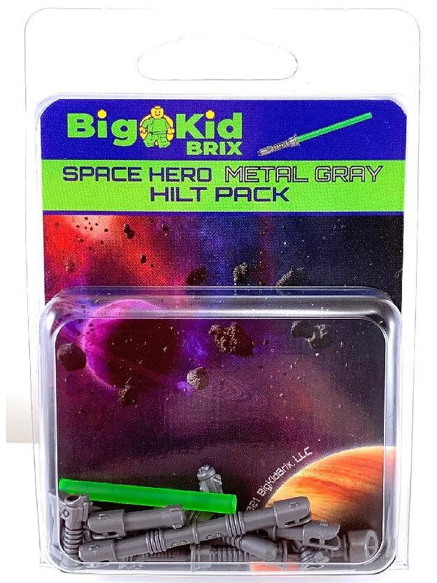Big Kid Brix Custom LEGO® Minifigure Accessories – Space Hero Hilt Pack - Metallic Grey