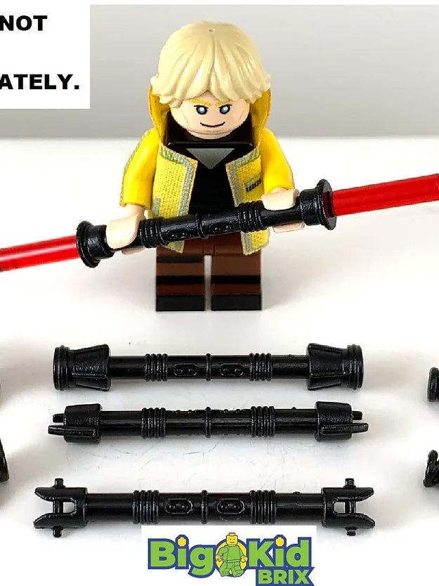 Big Kid Brix Custom LEGO® Minifigure Accessories – Space Knight Double Hilt Pack - Black