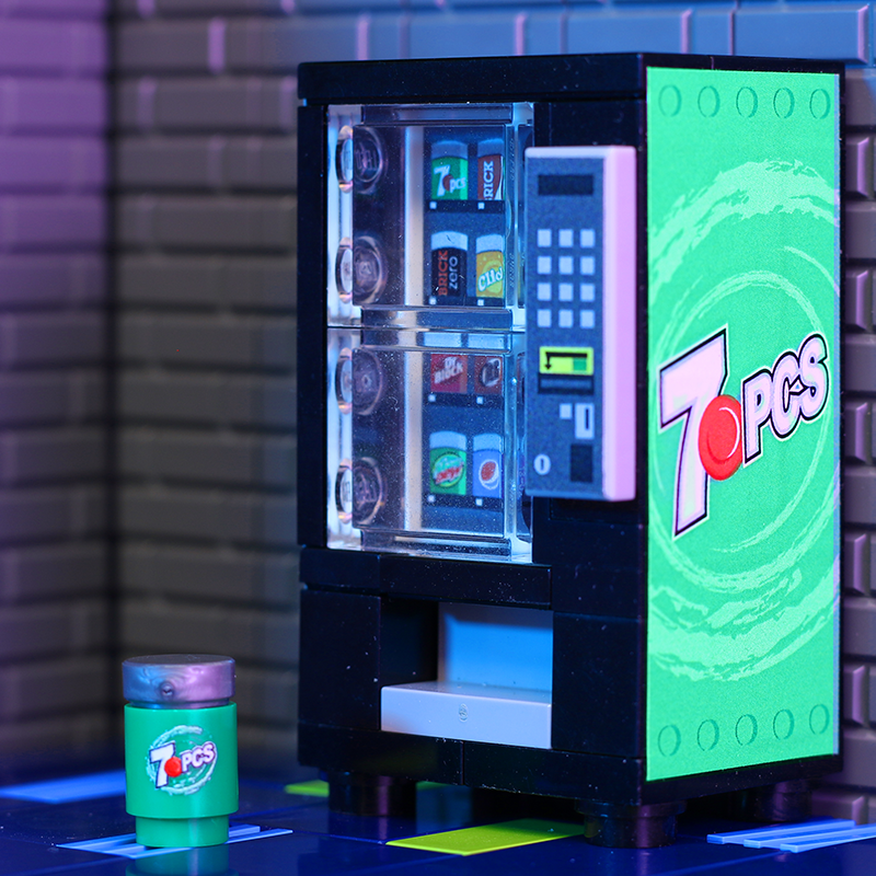 Brickshow Shop Custom 7 Pieces Soda Vending Machine made using LEGO parts - B3 Customs Building Kit