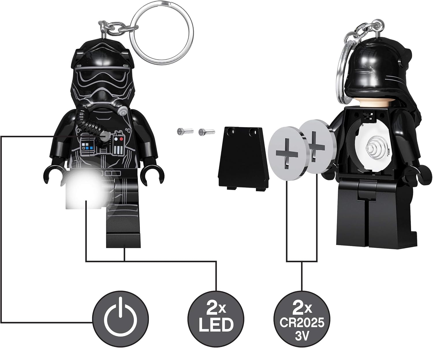 LEGO® Keychain – LED Key Light First Order Pilot (Boxed)