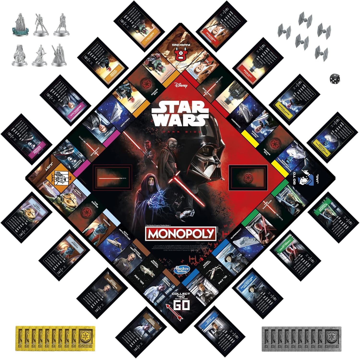 NEW Damaged Box Hasbro Gaming Monopoly: Disney Star Wars Dark Side Edition Board Game
