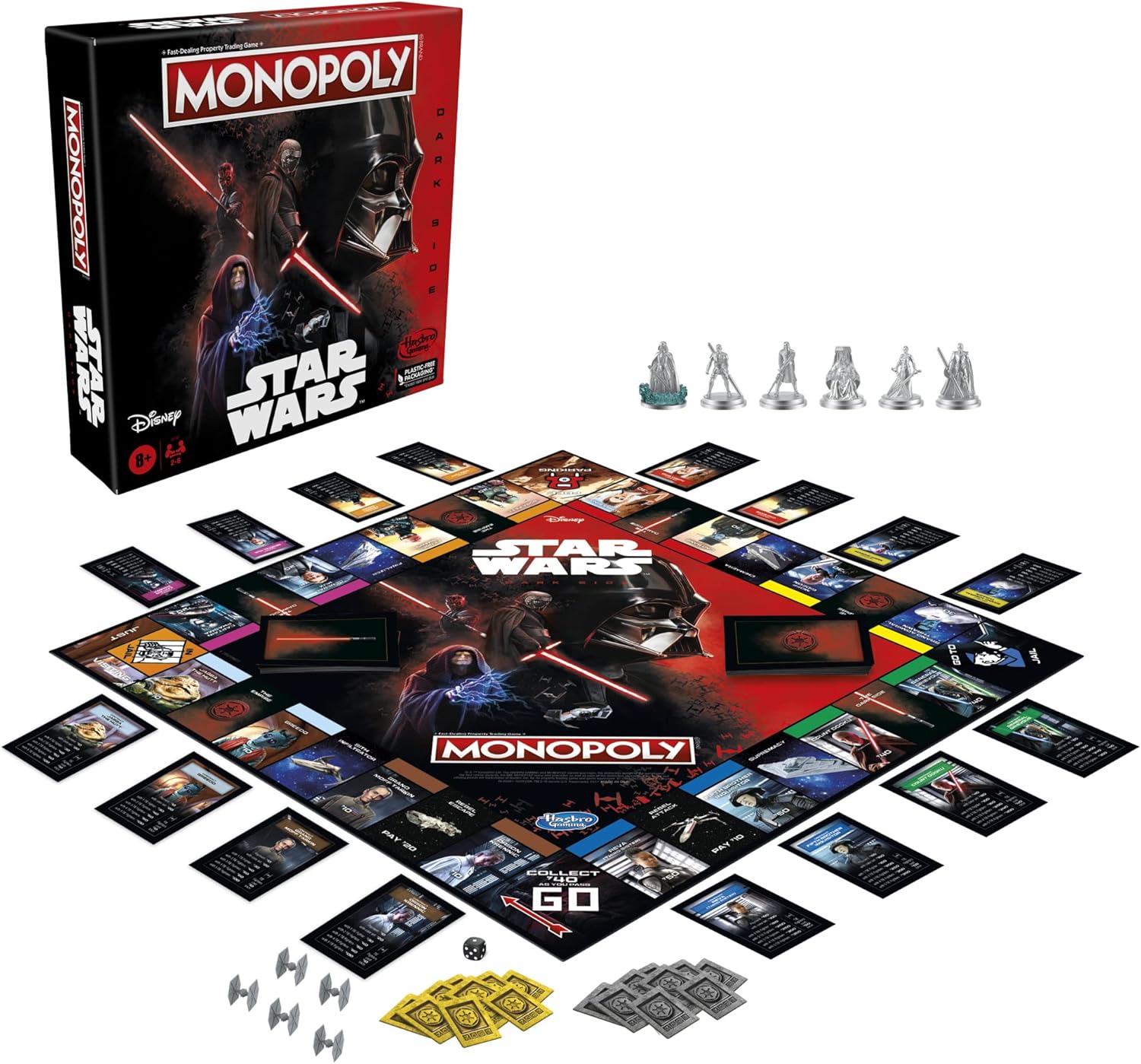 NEW Damaged Box Hasbro Gaming Monopoly: Disney Star Wars Dark Side Edition Board Game