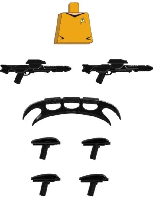Big Kid Brix Custom LEGO® Minifigure Accessories – Space Trek Weapons Pack - Black