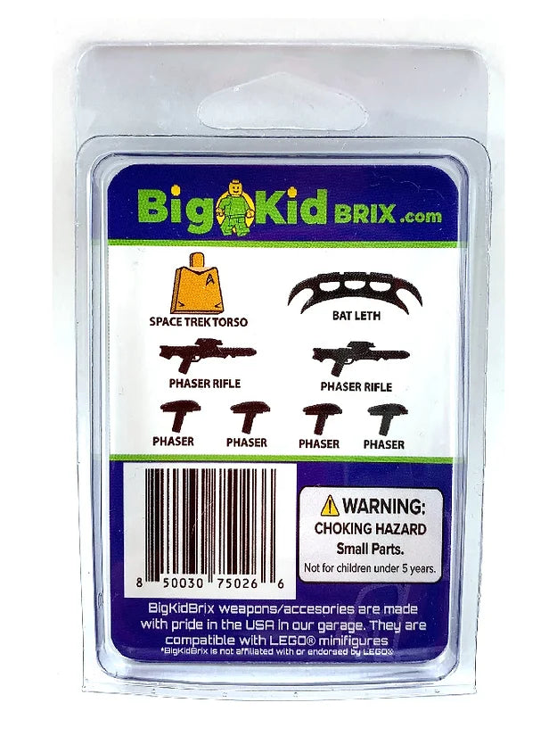 Big Kid Brix Custom LEGO® Minifigure Accessories – Space Trek Weapons Pack - Black
