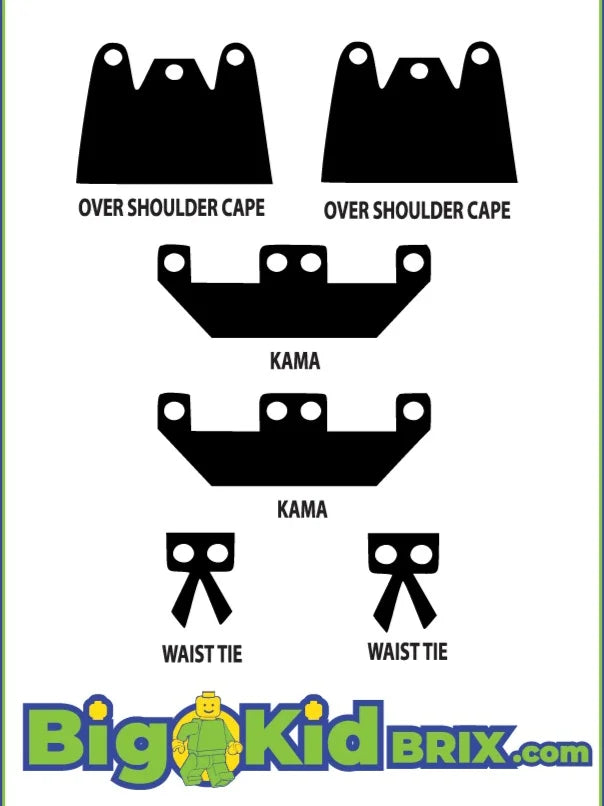 Big Kid Brix Custom LEGO® Minifigure Accessories – Space Villain Cloth Gear Pack - Black