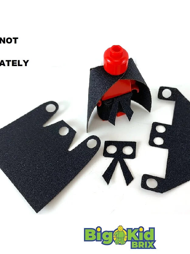 Big Kid Brix Custom LEGO® Minifigure Accessories – Space Villain Cloth Gear Pack - Black