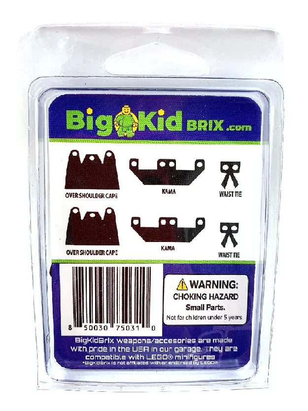 Big Kid Brix Custom LEGO® Minifigure Accessories – Space Villain Cloth Gear Pack - Black