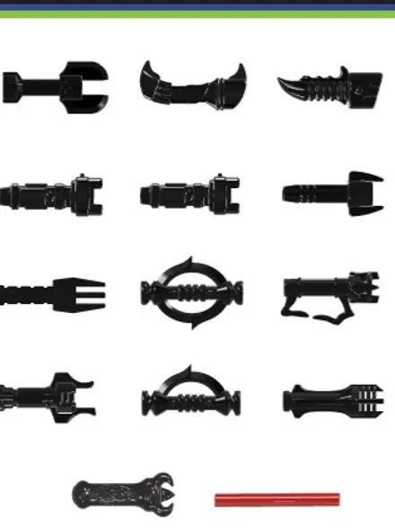 Big Kid Brix Custom LEGO® Minifigure Accessories – Space Villain Hilt Pack - Black
