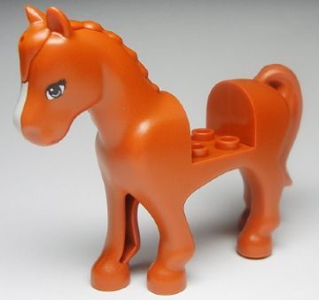 LEGO® Minifigure Animals – 93083c01pb01 Horse, Friends Style with 2 x 2 Cutout with Blue Eyes and White Blaze Pattern