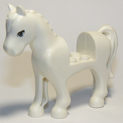 LEGO® Minifigure Animals – 93083c01pb02 Horse, Friends Style with 2 x 2 Cutout with Bright Light Blue Eyes