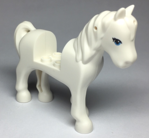 LEGO® Minifigure Animals – 93083c01pb18 Horse, Friends Style with 2 x 2 Cutout with Dark Azure Eyes and 2 Black Eyelashes Pat
