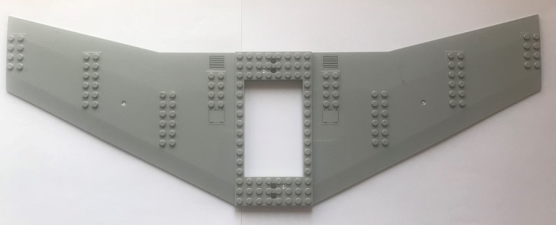 LEGO® Parts – Wing Plate 20 x 56 x 2/3 with 6 x 10 Cutout and 4 Holes with Hatches 93541pb02
