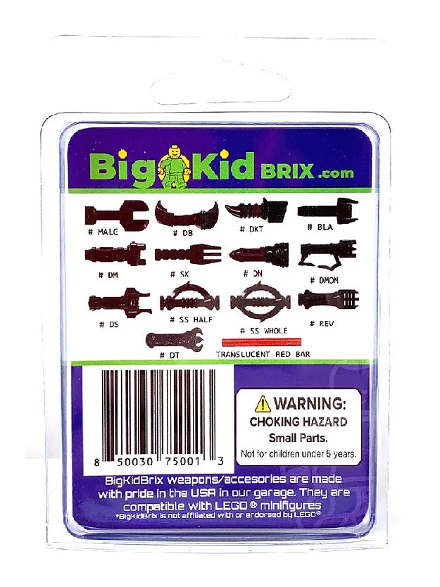 Big Kid Brix Custom LEGO® Minifigure Accessories – Space Villain Hilt Pack - Black