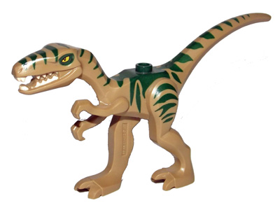 LEGO® Minifigure Animals – Dinosaur Coelophysis/Gallimimus w/ Dark Green Stripes & Yellow Eyes 98166pb01