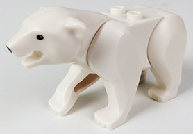 LEGO® 98295c01pb01 Bear with 2 Studs on Back with Black Eyes and Nose Pattern (Polar Bear)